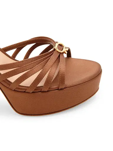 Gianvito Rossi Women's 100MM Crepe Satin Platform Sandals - Texas - Size 10.5 | Thumbnail 5
