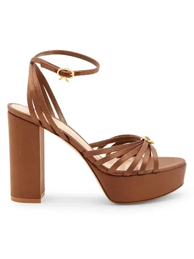 Gianvito Rossi Women's 100MM Crepe Satin Platform Sandals - Texas - Size 10.5 | Thumbnail 1