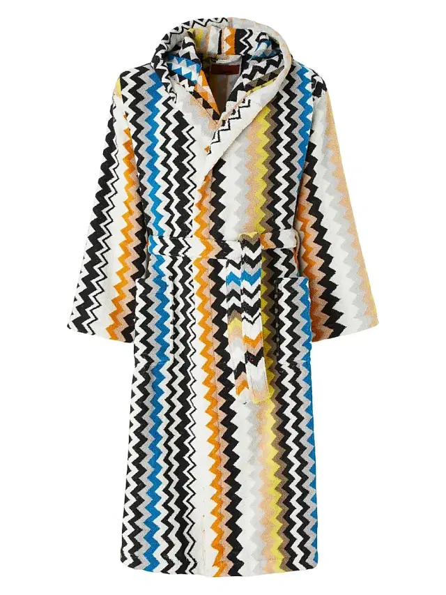 Women's Best Hooded Bathrobe - Black Multi