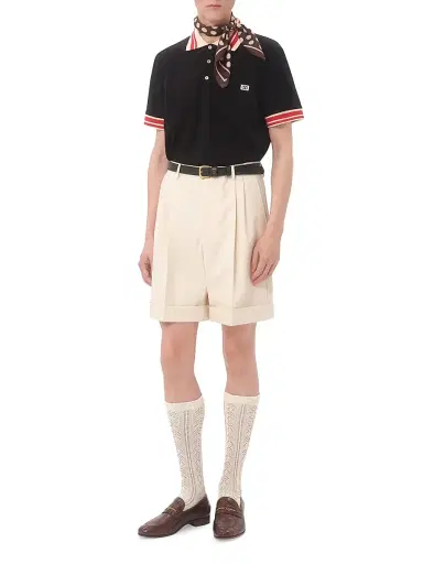 Valentino Men's Cotton Piqué Polo Shirt with VLogo Patch | Thumbnail 7