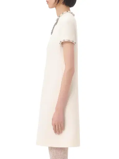 Valentino Garavani Women's Embroidered Crepe Couture Short Dress - Ivory - Size 4 | Thumbnail 4 Valentino Garavani Women's Embroidered Crepe Couture Short Dress - Ivory - Size 4 | Thumbnail 4