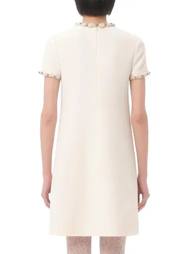 Valentino Garavani Women's Embroidered Crepe Couture Short Dress - Ivory - Size 4 | Thumbnail 5 Valentino Garavani Women's Embroidered Crepe Couture Short Dress - Ivory - Size 4 | Thumbnail 5