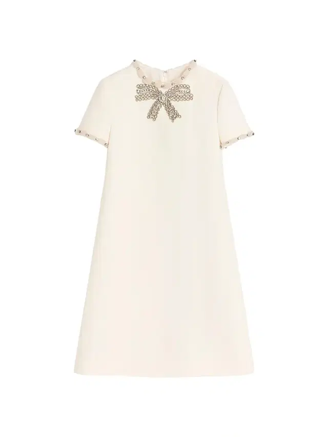 Women's Embroidered Crepe Couture Short Dress -