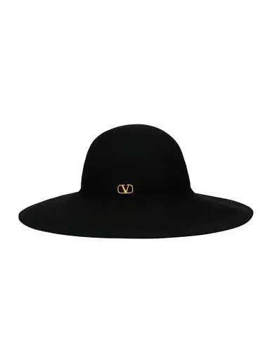 Valentino Women's Large Logo Brim Felted Hat | Thumbnail 1