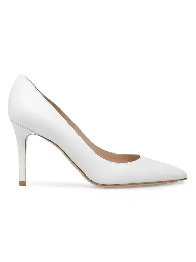 Gianvito Rossi Women's 85MM Leather Stiletto Heel Pumps - White - Size 11 | Thumbnail 1 Gianvito Rossi Women's 85MM Leather Stiletto Heel Pumps - White - Size 11 | Thumbnail 1