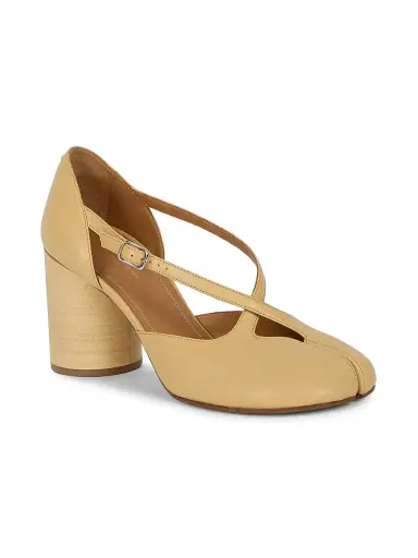 Maison Margiela Women's Tabi 80MM Split-Toe Leather Pumps - Beige | Thumbnail 2 Maison Margiela Women's Tabi 80MM Split-Toe Leather Pumps - Beige | Thumbnail 2