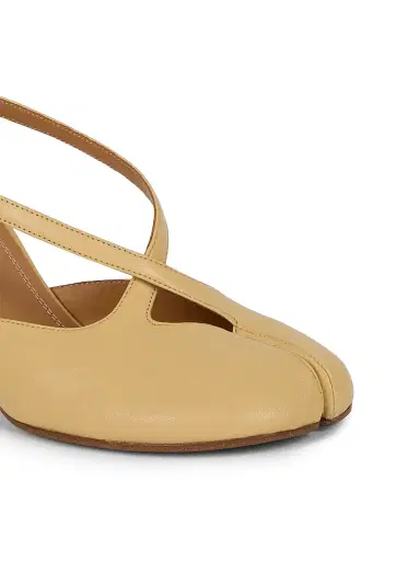 Maison Margiela Women's Tabi 80MM Split-Toe Leather Pumps - Beige | Thumbnail 5 Maison Margiela Women's Tabi 80MM Split-Toe Leather Pumps - Beige | Thumbnail 5
