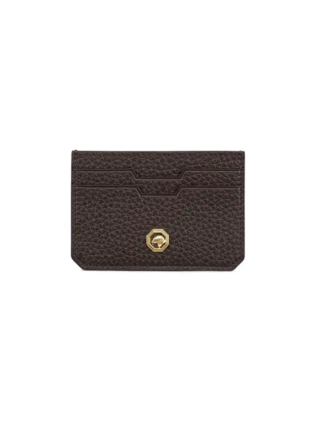 Stefano Ricci Men's Leather Card Holder - Dark Brown