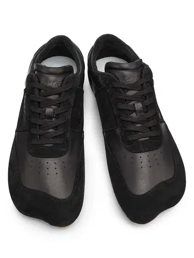 MM6 Maison Margiela Men's Leather & Suede Sneakers - Black | Thumbnail 4 MM6 Maison Margiela Men's Leather & Suede Sneakers - Black | Thumbnail 4