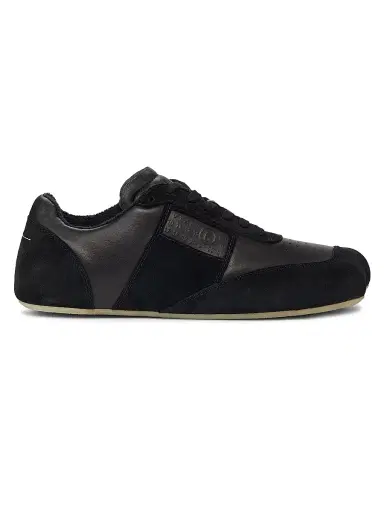 MM6 Maison Margiela Men's Leather & Suede Sneakers - Black | Thumbnail 1 MM6 Maison Margiela Men's Leather & Suede Sneakers - Black | Thumbnail 1