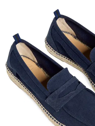 Castañer Men's Nacho Espadrille Penny Loafers - Canvas Azul Oxford - Size 6 | Thumbnail 3 Castañer Men's Nacho Espadrille Penny Loafers - Canvas Azul Oxford - Size 6 | Thumbnail 3