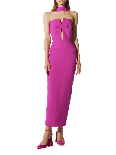 The New Arrivals Ilkyaz Ozel Women's Holly Crepe Strapless Maxi Dress | Thumbnail 2