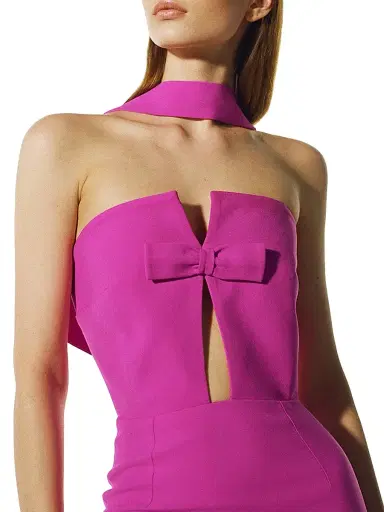 The New Arrivals Ilkyaz Ozel Women's Holly Crepe Strapless Maxi Dress | Thumbnail 3