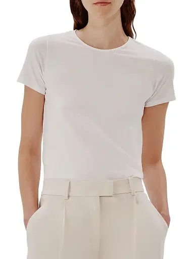 Another Tomorrow Women's Fitted Tee - White | Thumbnail 2 Another Tomorrow Women's Fitted Tee - White | Thumbnail 2
