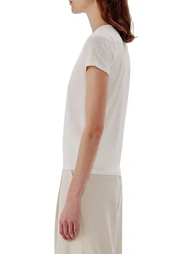 Another Tomorrow Women's Fitted Tee - White | Thumbnail 4 Another Tomorrow Women's Fitted Tee - White | Thumbnail 4