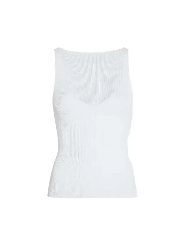 Women's Deep V Tank Knit - White