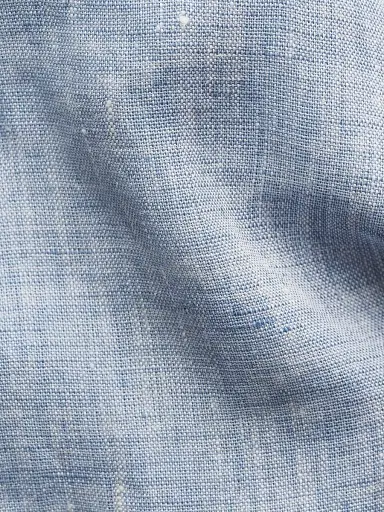 Eton Men's Slim-Fit Solid Linen Shirt - Blue - Size 17.5 | Thumbnail 4