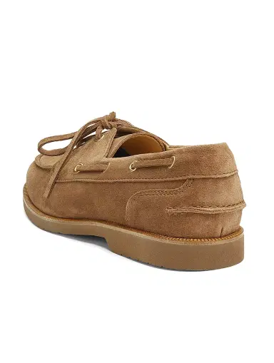 Brunello Cucinelli Men's Washed Suede Boat Shoes - Brown | Thumbnail 3 Brunello Cucinelli Men's Washed Suede Boat Shoes - Brown | Thumbnail 3