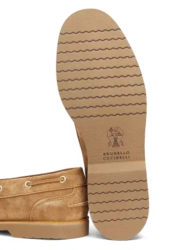 Brunello Cucinelli Men's Washed Suede Boat Shoes - Brown | Thumbnail 6 Brunello Cucinelli Men's Washed Suede Boat Shoes - Brown | Thumbnail 6