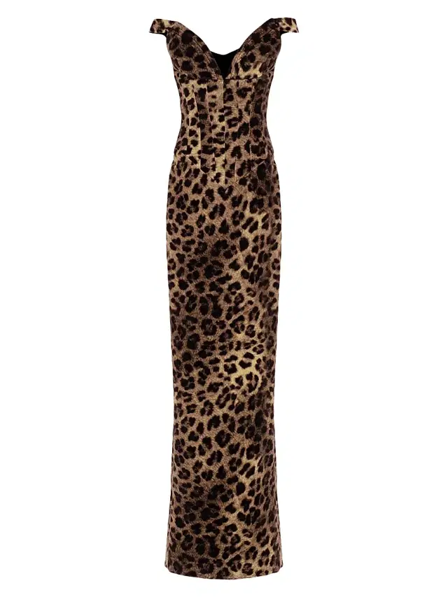 The New Arrivals Ilkyaz Ozel Women's Shakti Leopard Off-The-Shoulder Maxi-Dress - Sauvage