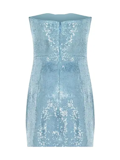 The New Arrivals Ilkyaz Ozel Women's Sisu Sequined Bow Strapless Minidress - Sparkling Azure - Size 8 | Thumbnail 2 The New Arrivals Ilkyaz Ozel Women's Sisu Sequined Bow Strapless Minidress - Sparkling Azure - Size 8 | Thumbnail 2