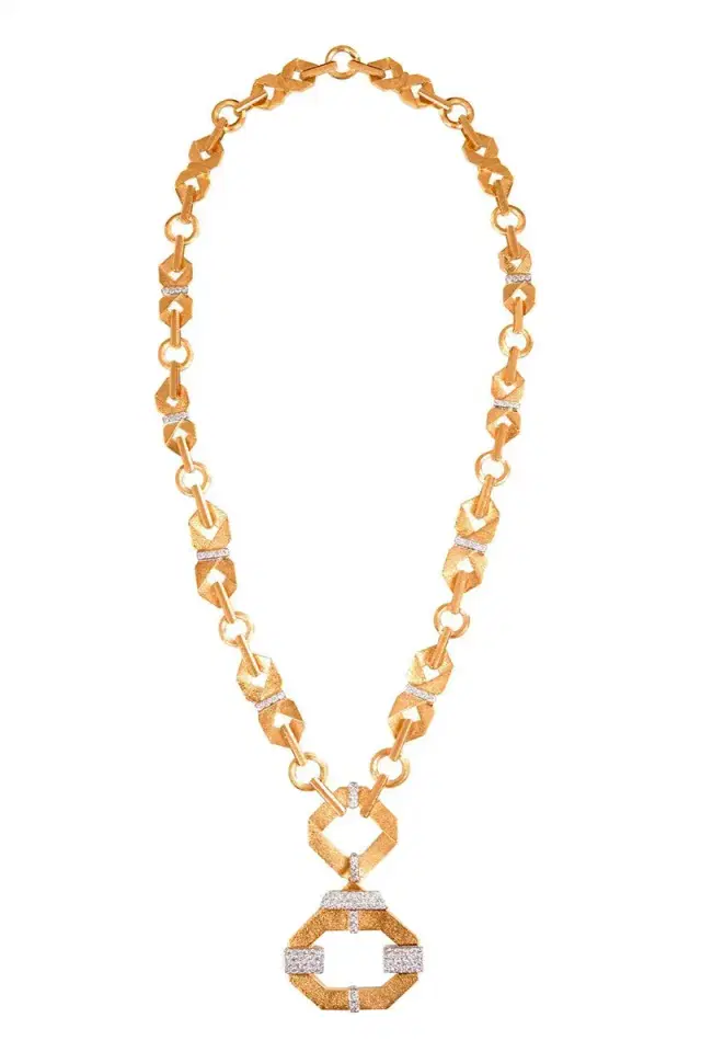 DAVID WEBB Diamond Origami Necklace