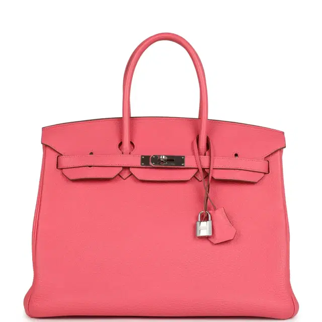 hermes Pre-owned Hermes Birkin 35 Rose Azalee Togo Palladium Hardware