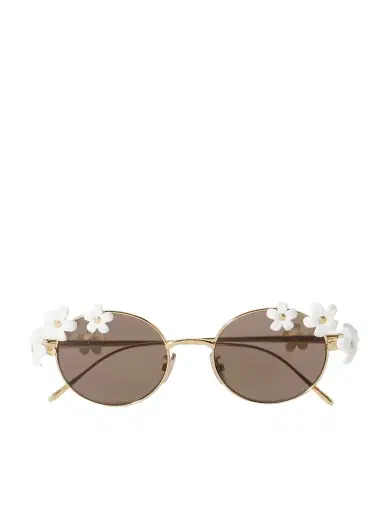 Loewe + Paula's Ibiza Embellished Round-frame Gold-tone Sunglasses | Thumbnail 1 Loewe + Paula's Ibiza Embellished Round-frame Gold-tone Sunglasses | Thumbnail 1