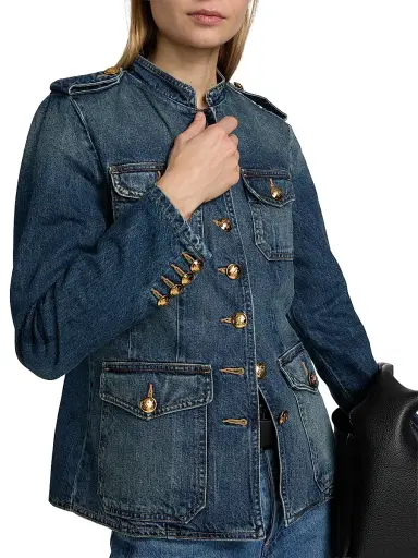 Nili Lotan Women's Geraldine Denim Utilitarian Jacket | Thumbnail 6 Nili Lotan Women's Geraldine Denim Utilitarian Jacket | Thumbnail 6