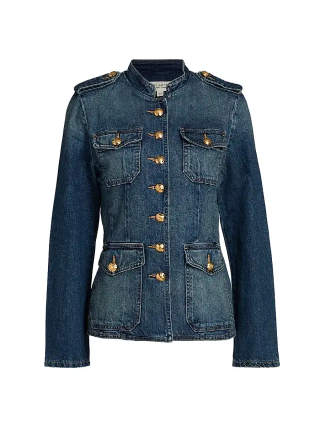 Nili Lotan Women's Geraldine Denim Utilitarian Jacket - Simon Wash