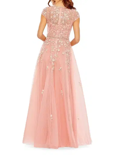 Mac Duggal Women's Embellished Tulle A-line Gown | Thumbnail 2 Mac Duggal Women's Embellished Tulle A-line Gown | Thumbnail 2