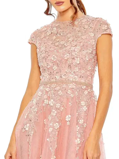 Mac Duggal Women's Embellished Tulle A-line Gown | Thumbnail 3 Mac Duggal Women's Embellished Tulle A-line Gown | Thumbnail 3