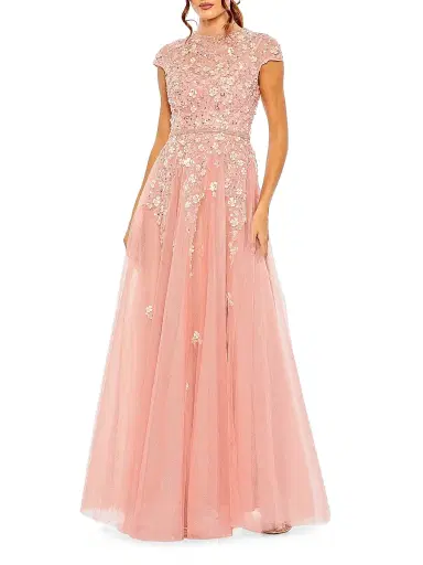 Mac Duggal Women's Embellished Tulle A-line Gown | Thumbnail 1 Mac Duggal Women's Embellished Tulle A-line Gown | Thumbnail 1
