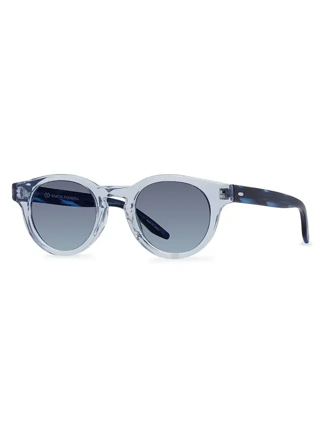 Barton Perreira Men's Oxford 47MM Round Sunglasses - Blue Smoke Vintage Blue
