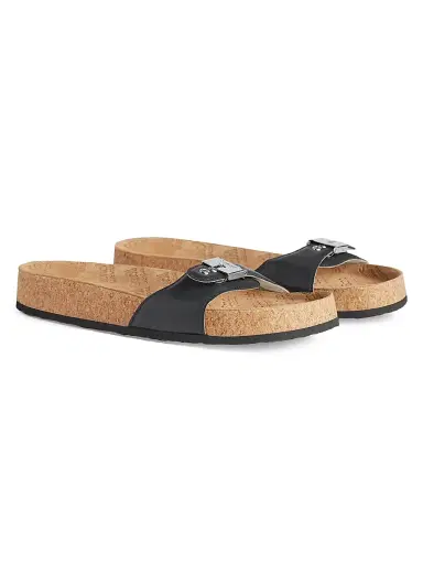 Balenciaga Women's I Scholl Flat Sandals - Black | Thumbnail 2