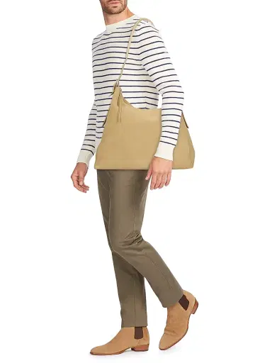Lemaire Men's Belted Suede Hobo Bag | Thumbnail 2 Lemaire Men's Belted Suede Hobo Bag | Thumbnail 2