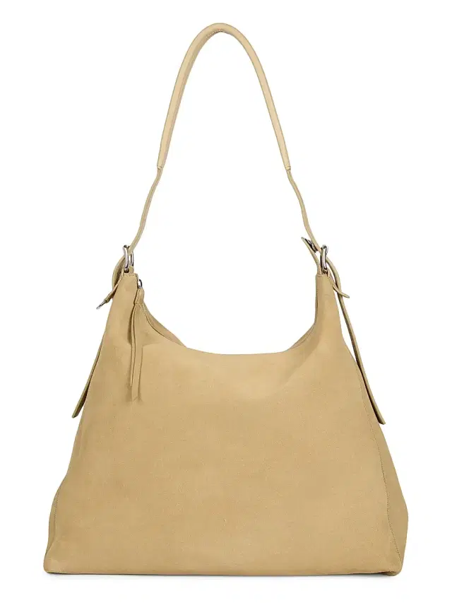 Lemaire Men's Belted Suede Hobo Bag - Biscuit