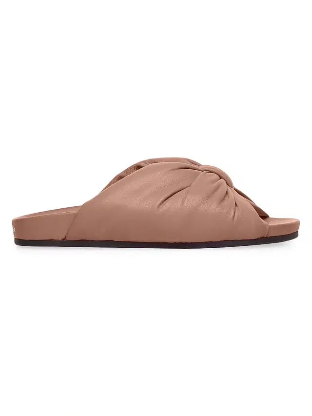 Women's Puffy Slides - Beige  Sandals