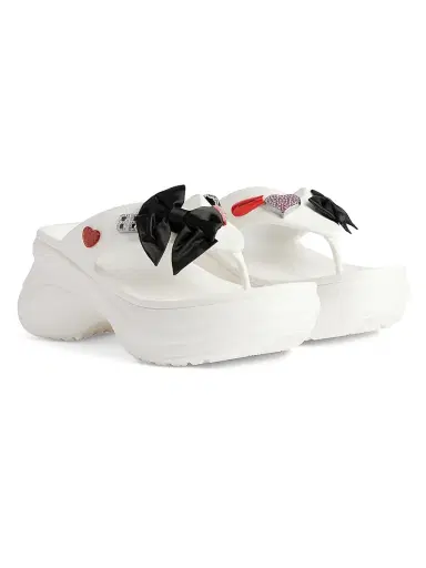 Balenciaga Women's Crocs Thong Jibbitz - White | Thumbnail 2