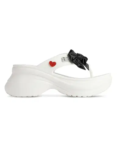 Balenciaga Women's Crocs Thong Jibbitz - White | Thumbnail 1
