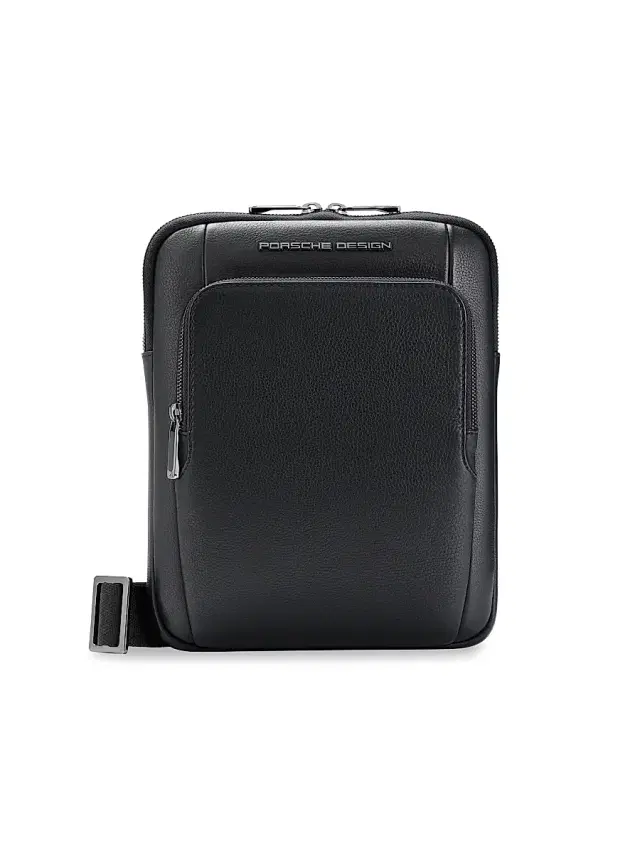 Men's Roadster Leather Small Shoulder Bag - Black