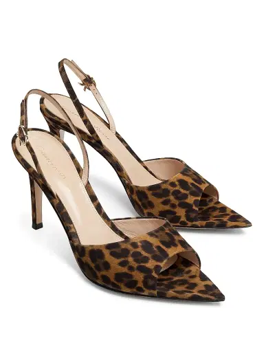 Gianvito Rossi Women's Camoscio 5MM Leopard-Print Suede Sandals - Almond Leopard Print | Thumbnail 2