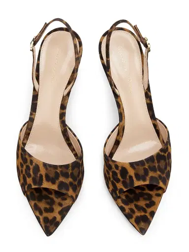 Gianvito Rossi Women's Camoscio 5MM Leopard-Print Suede Sandals - Almond Leopard Print | Thumbnail 4