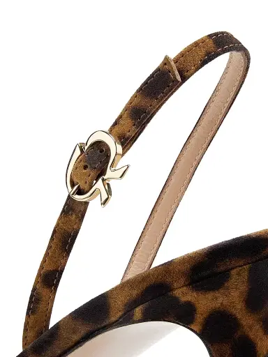 Gianvito Rossi Women's Camoscio 5MM Leopard-Print Suede Sandals - Almond Leopard Print | Thumbnail 5