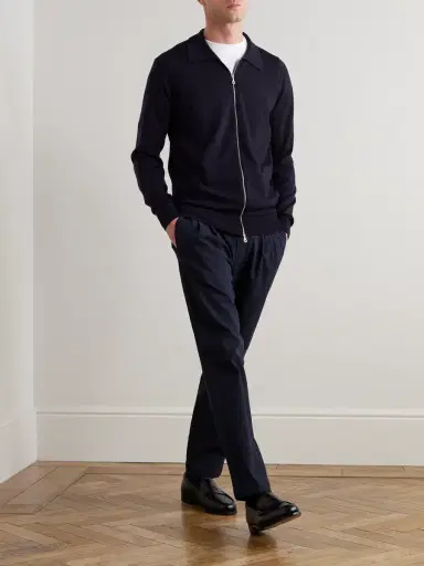 John Smedley Alston Slim-Fit Merino Wool Zip-Up Cardigan - Men | Thumbnail 2 John Smedley Alston Slim-Fit Merino Wool Zip-Up Cardigan - Men | Thumbnail 2