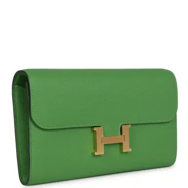 HERMÈS Hermes Constance Wallet To Go Vert Yucca Epsom Gold Hardware | Thumbnail 2