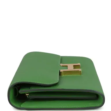 HERMÈS Hermes Constance Wallet To Go Vert Yucca Epsom Gold Hardware | Thumbnail 3