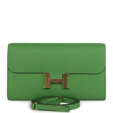 HERMÈS Hermes Constance Wallet To Go Vert Yucca Epsom Gold Hardware | Thumbnail 1