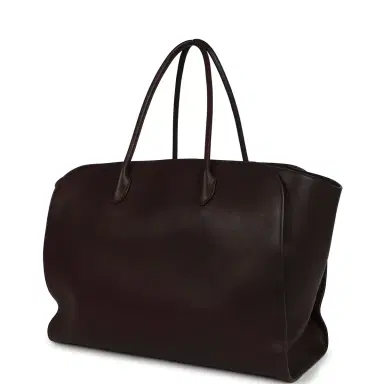 The Row The Row Marlo Tote Bag Chestnut Saddle Leather Silver Hardware | Thumbnail 5 The Row The Row Marlo Tote Bag Chestnut Saddle Leather Silver Hardware | Thumbnail 5