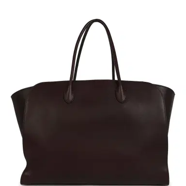 The Row The Row Marlo Tote Bag Chestnut Saddle Leather Silver Hardware | Thumbnail 1 The Row The Row Marlo Tote Bag Chestnut Saddle Leather Silver Hardware | Thumbnail 1